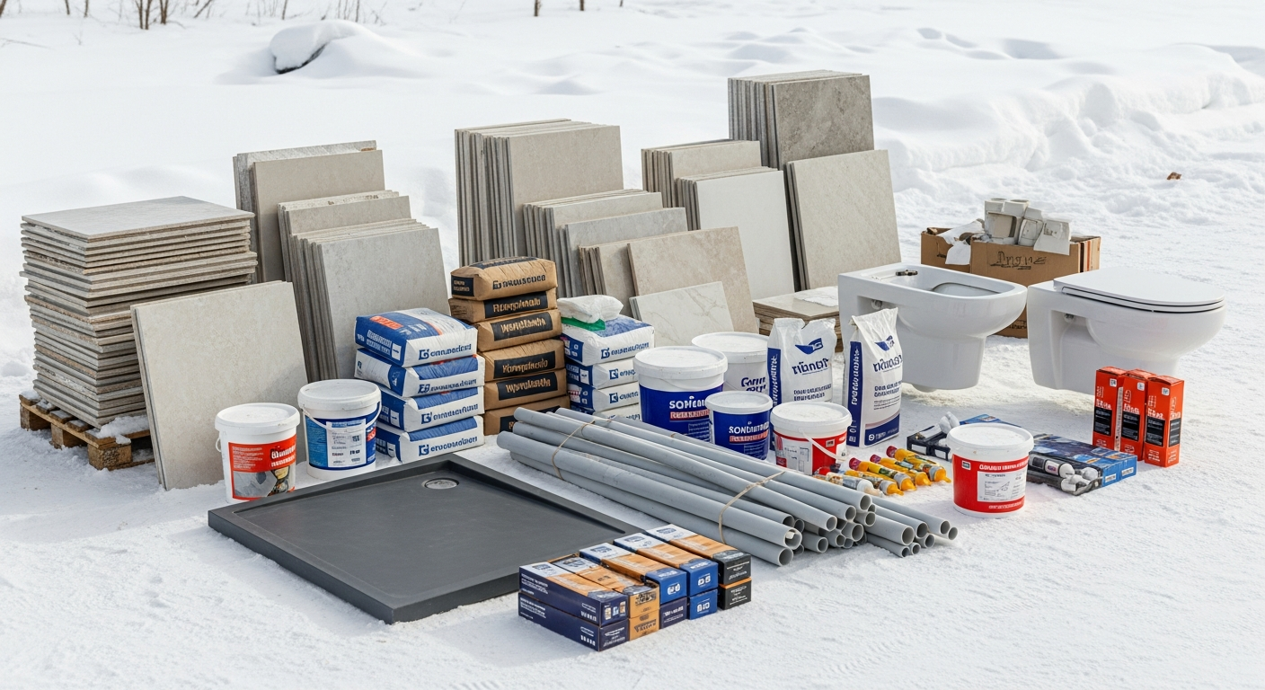 Чеклист: что купить для ремонта ванной - список материалов с количеством