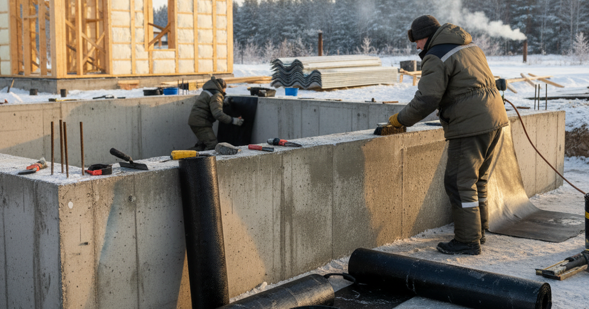 Гидроизоляция фундамента частного дома в Сибири: обмазочная, рулонная или проникающая