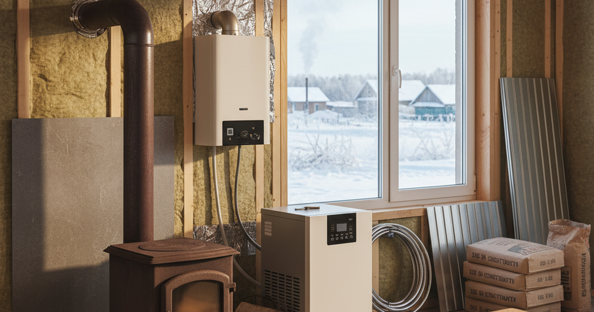 Как выбрать котёл отопления для частного дома в Сибири: газовый, электрический или твердотопливный