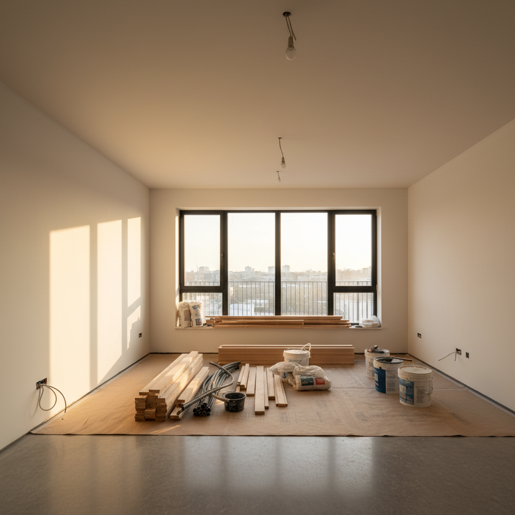 Ремонт квартиры в новостройке: порядок работ и полный список материалов