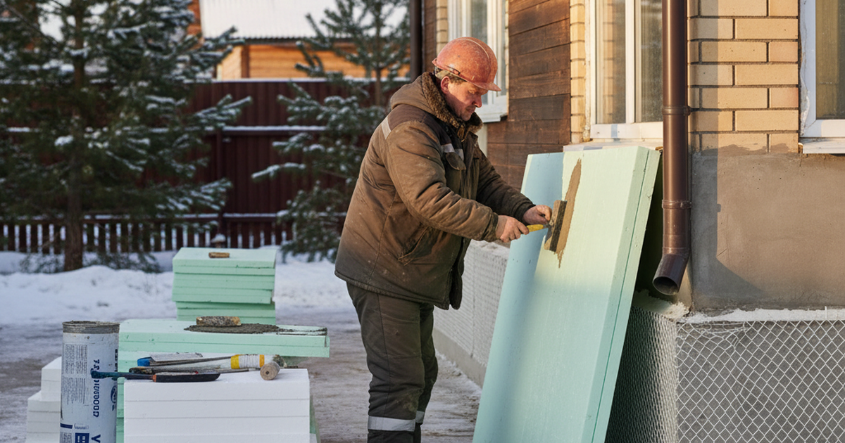 Утепление цоколя частного дома в Сибири: ЭППС, ППС или напыляемый утеплитель